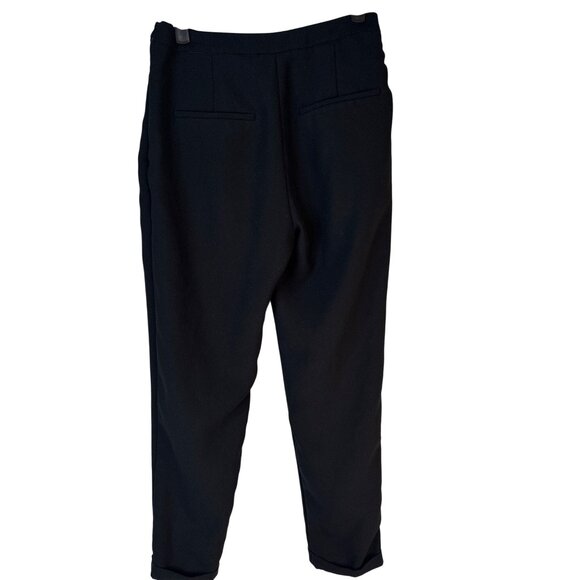 2/$30 ZARA Basic M Black Straight Leg Dress Pants With Cuffs - Picture 4 of 12